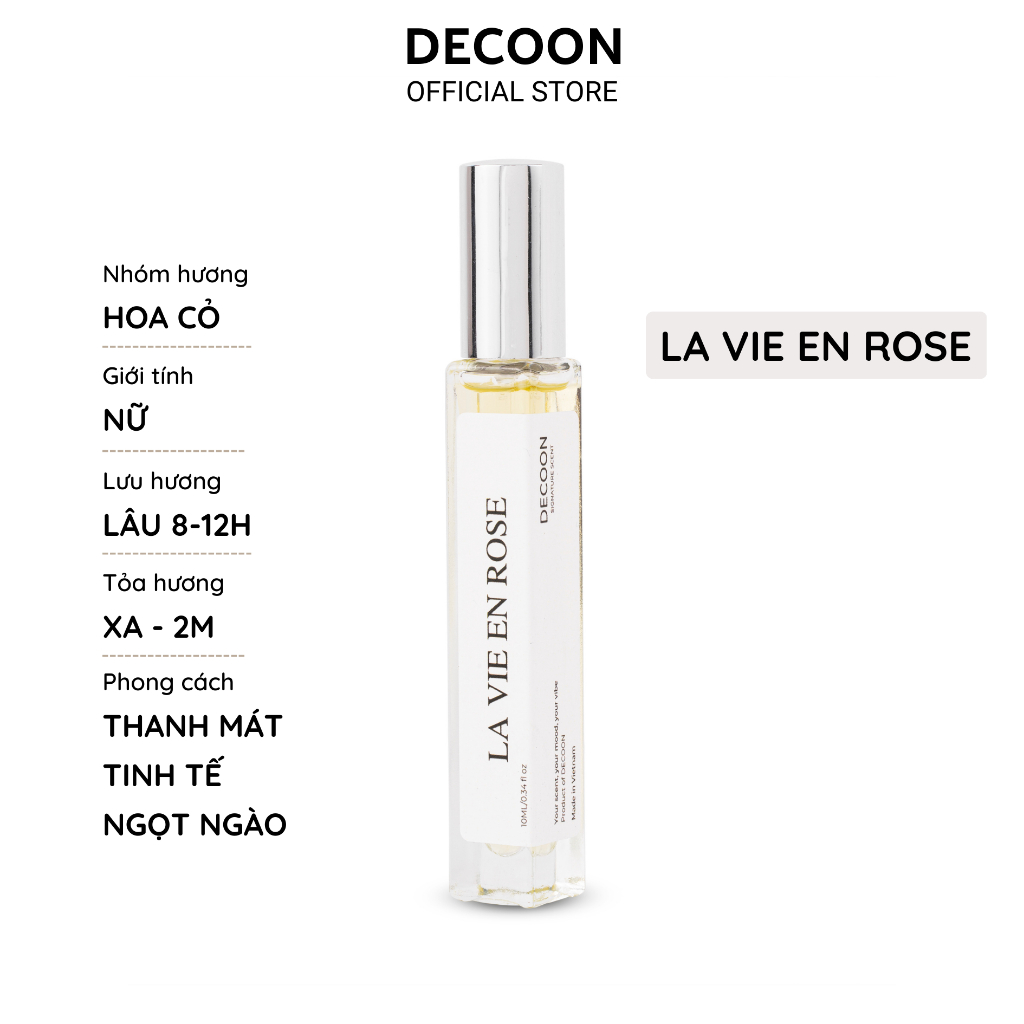 Tinh Dầu Nước Hoa Nữ DECOON La Vie En Rose - Dạng Xịt 10ml - Hương Thơm ...