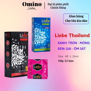 Bao cao su có gai kéo dài thời gian Liebe, Bcs gai Size 49mm Thái Lan hộp 12c - Omino