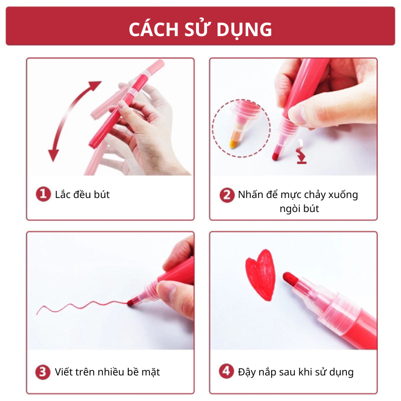 Bút Nhấn Mực Sơn ACrylic Không Xóa Được Vẽ Trên Giày,Ví,Đá Cuội, Kính Và Nhiều Bề Mặt Khác QueenLee Store