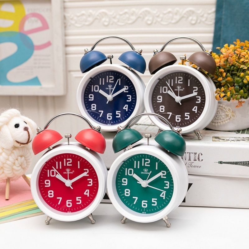 đồng hồ báo thức để bàn kiểu cổ điển chuông to có đèn led dong ho bao thuc hai qua chuong