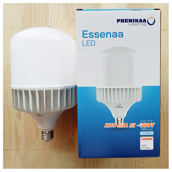 Đèn LED Bulb trụ vỏ nhôm 60W - 80W PHENIKAA Chính hãng
