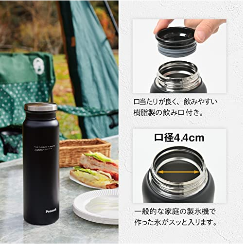 Bình giữ nhiệt không gỉ màu đen mờ Peacock AMZ-80-BD 0.8L - NHẬT BẢN