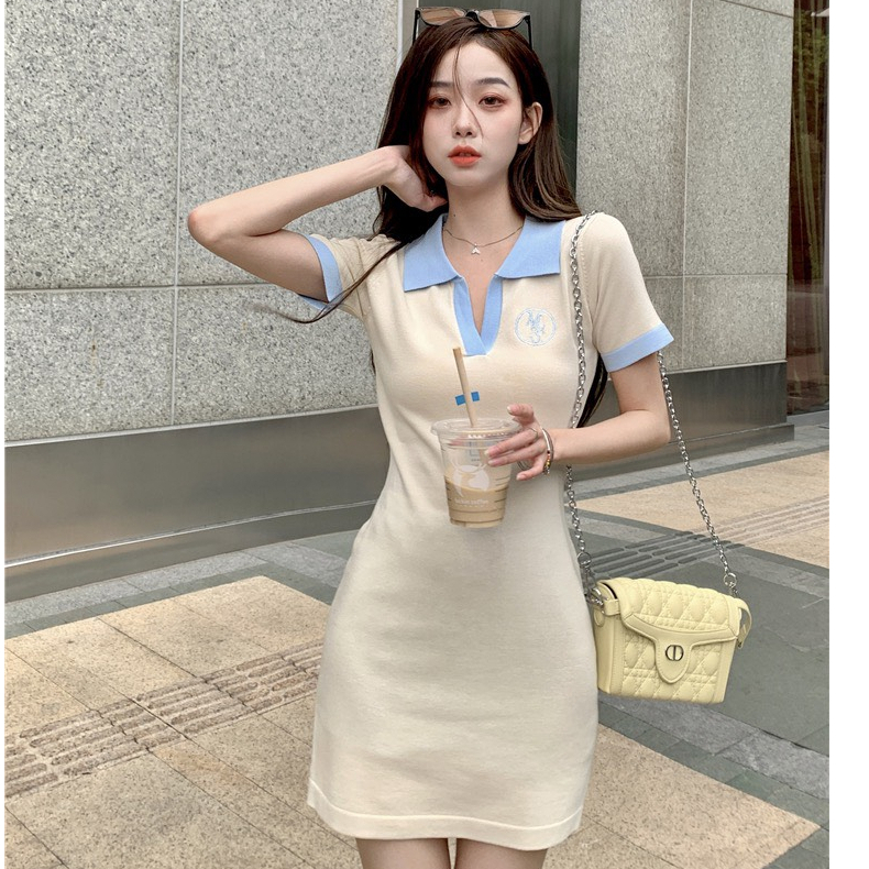 Váy polo body nữ ngắn tay basic năng động mùa hè, đầm nữ dáng ôm trẻ trung hottrend DELIZ ChouChou