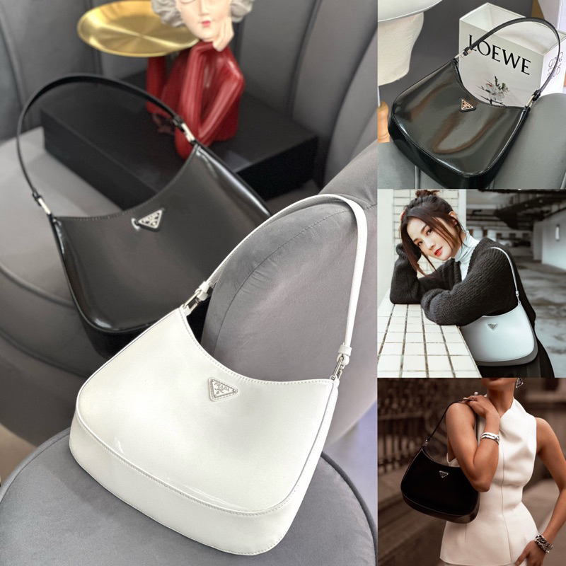 Túi Kẹp Nách Da Bóng Sang Chảnh / Prada Cleo Size 27