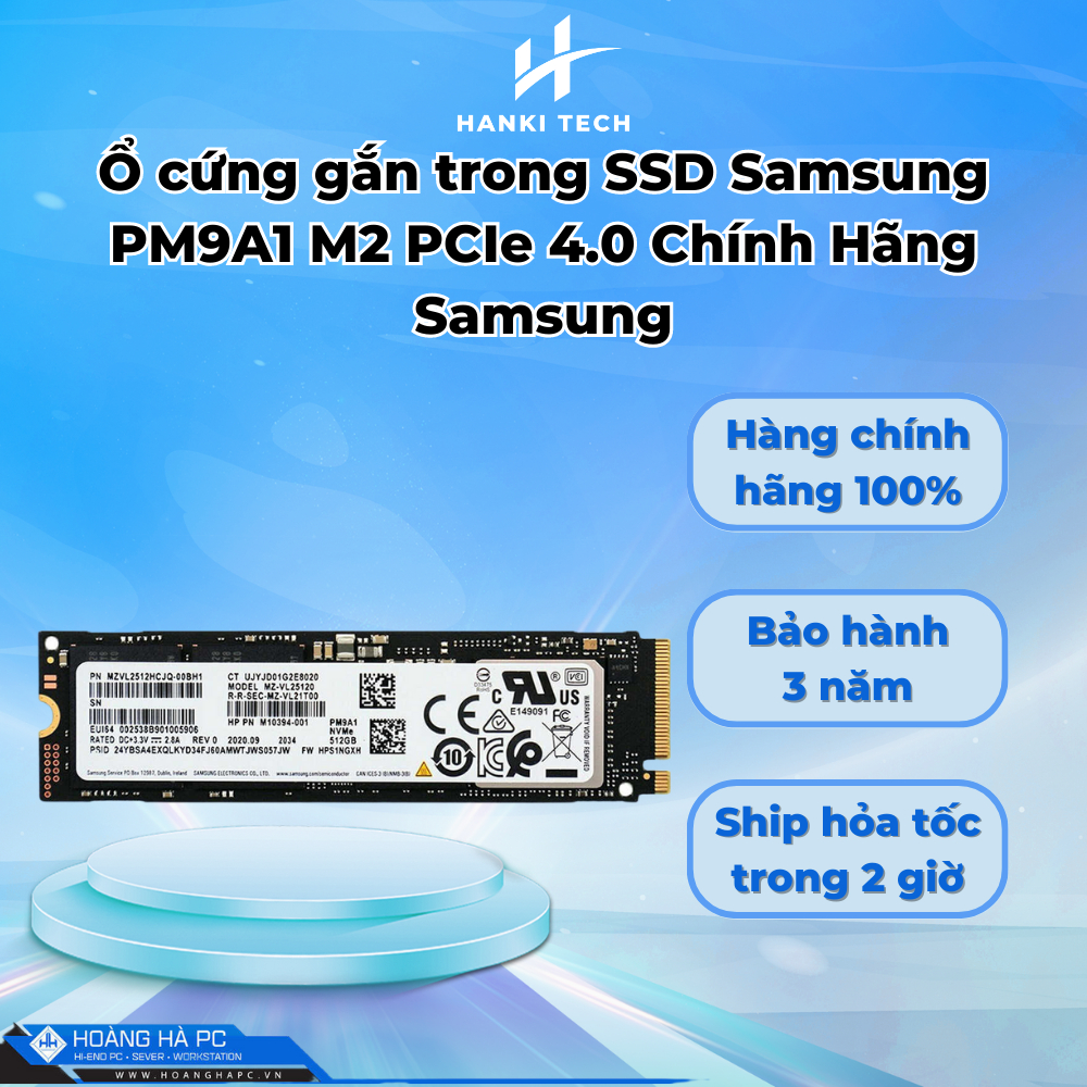 [Hanki Tech] Ổ cứng gắn trong SSD Samsung PM9A1 M2 PCIe 4.0