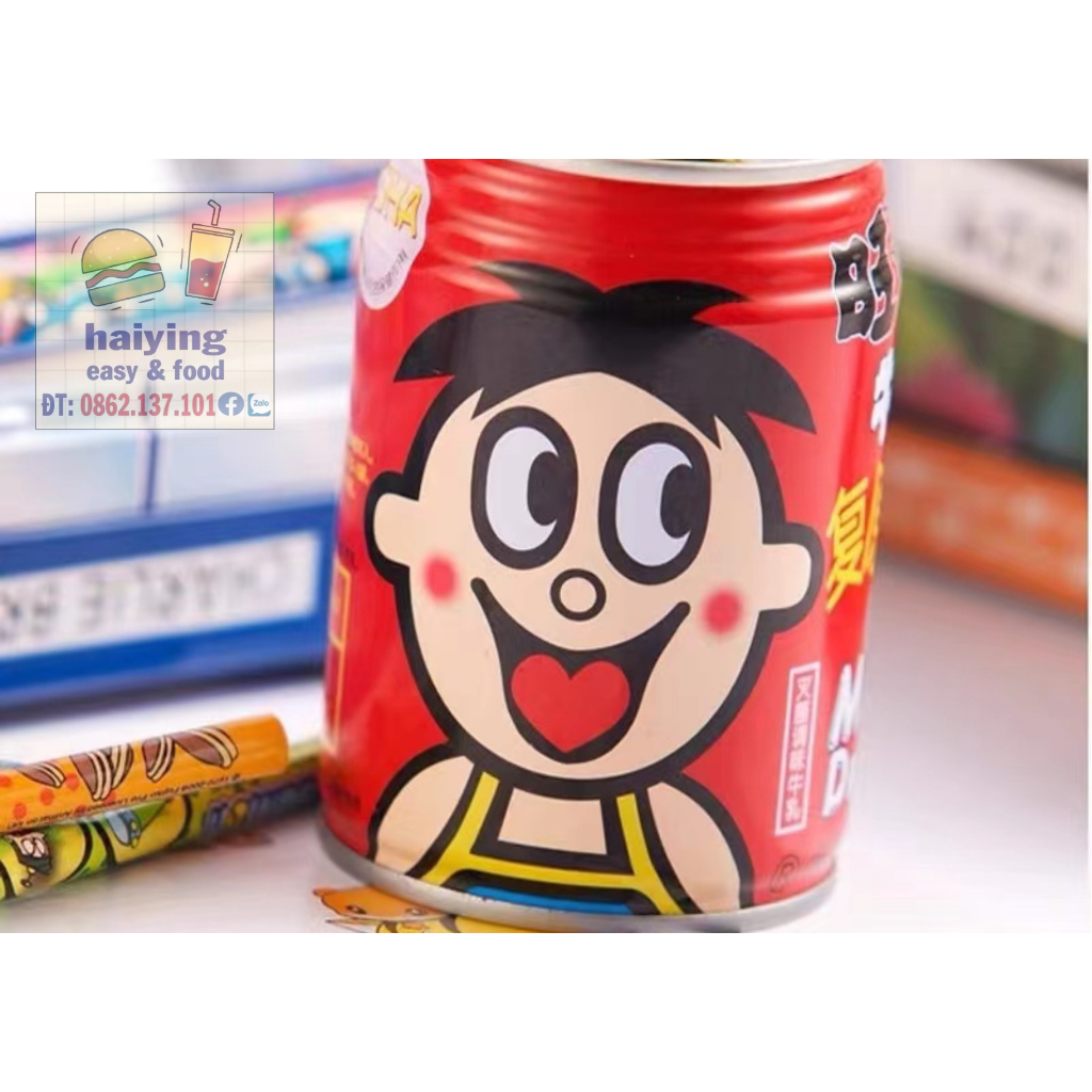 Haiyingds  1 NOONG 245ml SỮA BÒ ĐÀI LOAN WANGWANG SỮA ĐẬU NÀNH LON SỮA HOÀNG TỬ WANGZAI