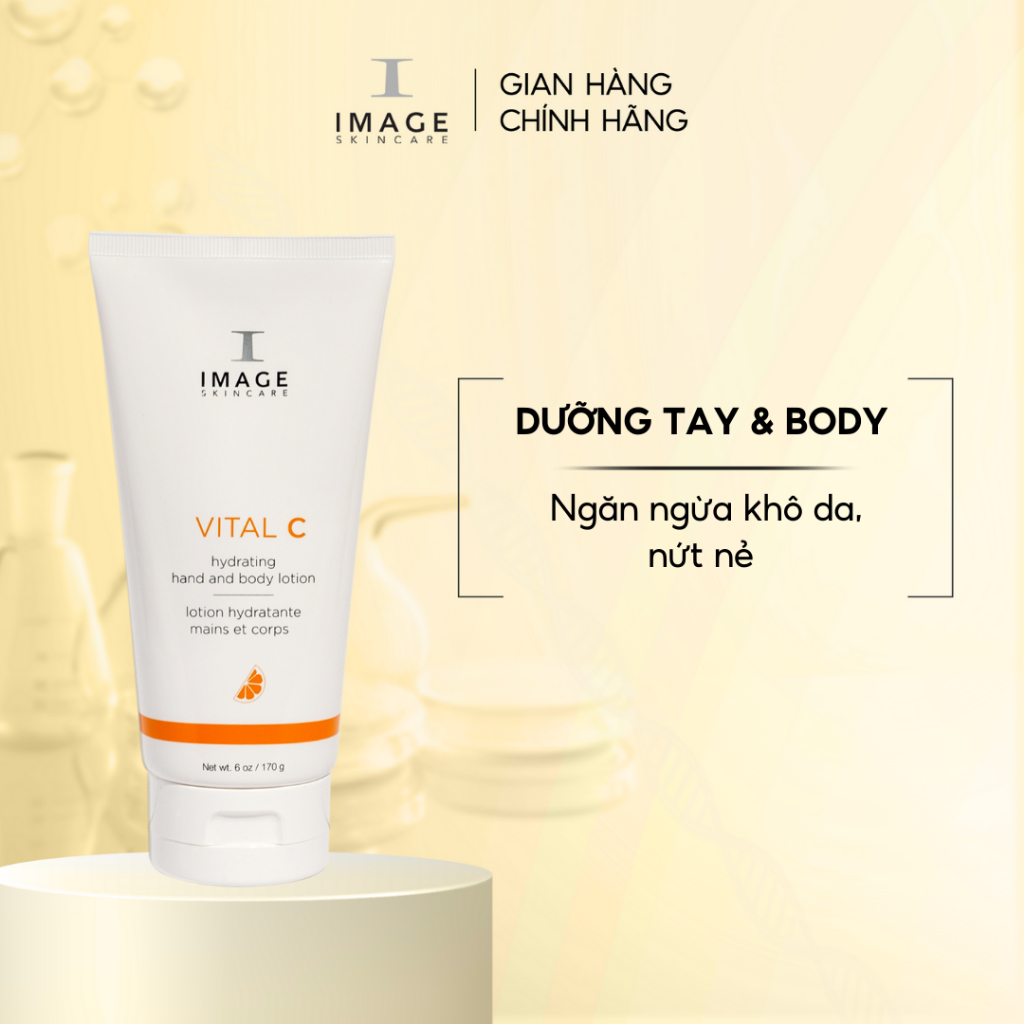 Kem Dưỡng Ẩm Chống Khô Da Tay Và Toàn Thân Image Skincare Vital C Hydrating Hand & Body Lotion 170g