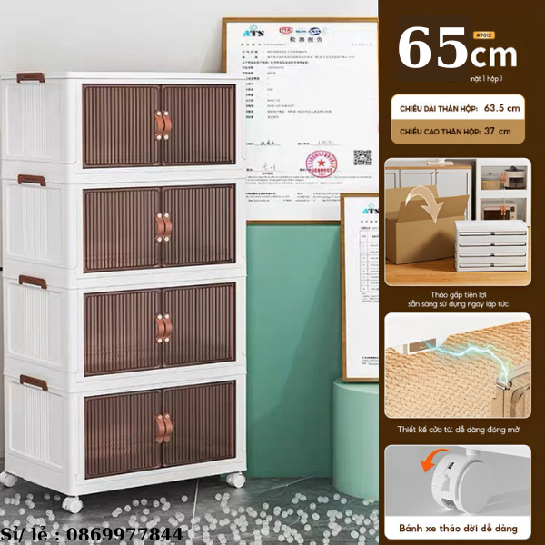 Tủ quần áo đa năng hiện đại,hộp đựng quần áo đa năng 4 tầng tiện dụng kích thước 65*40*145 bảo hành 2 năm 9012
