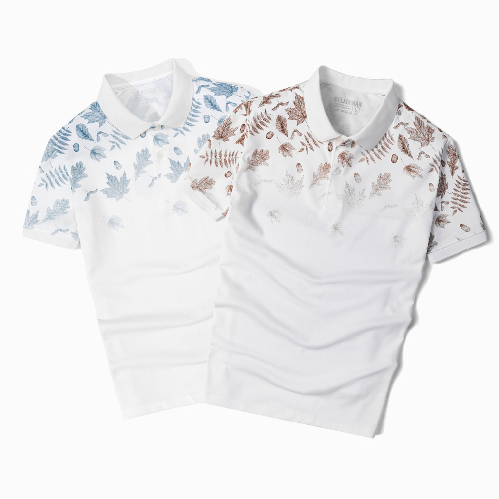 Áo Polo nam có cổ form regular tay ngắn họa tiết lá kim PLIN0065 - BELAIRMAN