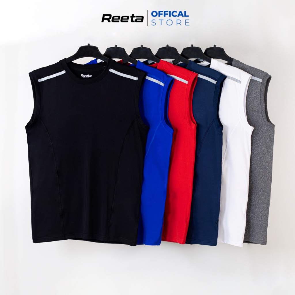 Áo tank top, ba lỗ sát nách thể thao nam thấm hút co dãn nhiều màu Reeta - A2192