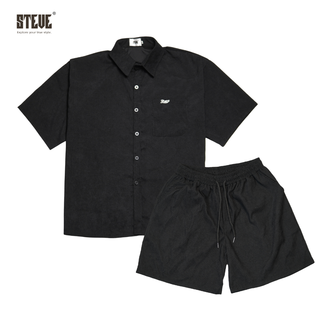 Đồ bộ Steve unisex cao cấp, set đồ nam chất liệu nhung tăm local brand | BigBuy360 - bigbuy360.vn