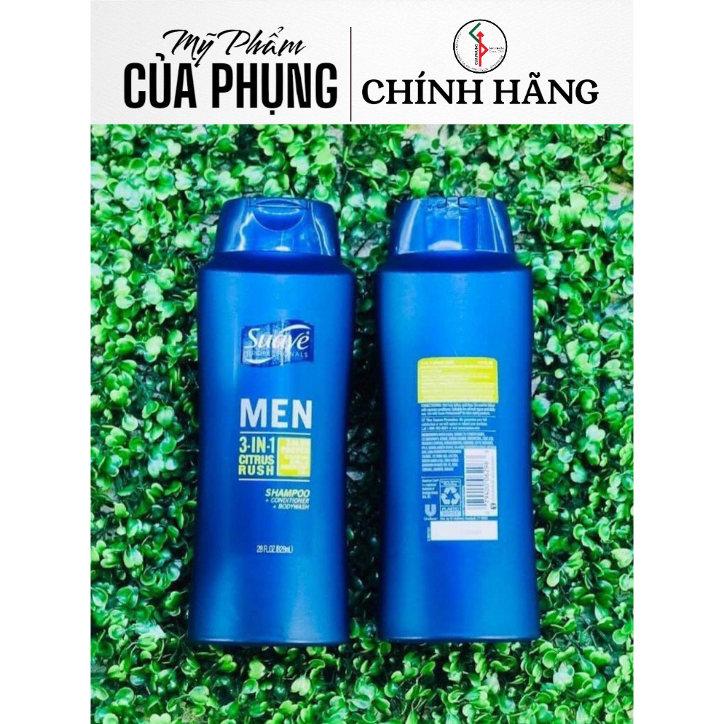 Sữa Tắm, Dầu Gội Xả NAM Suave Men 3in1 828ml – Mỹ