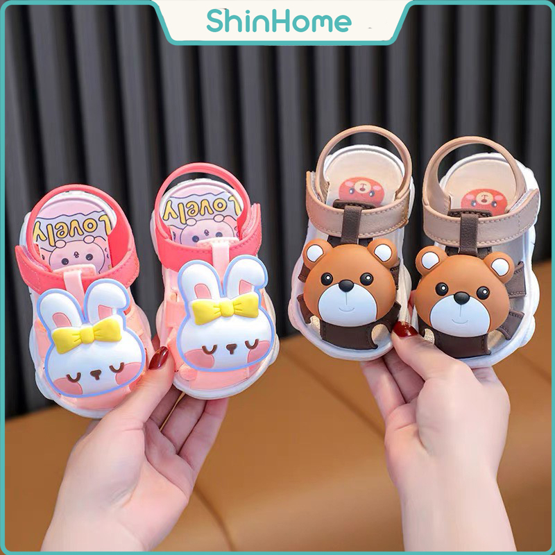 Giày dép sandal cho bé trai bé gái sơ sinh 0-2 tuổi gấu thỏ ShinHome Baby
