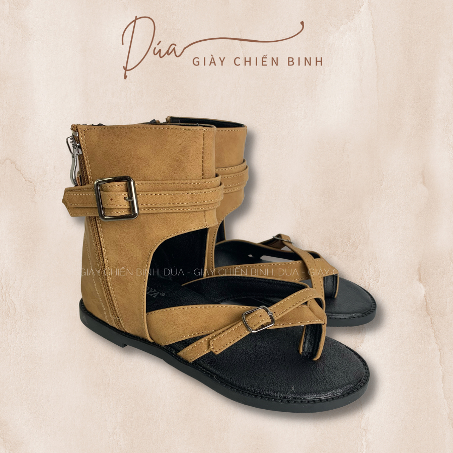 Giày Sandal Chiến Binh Quai Kẹp Cài Khóa N14, Sandal Nữ, Boot Chiến Binh