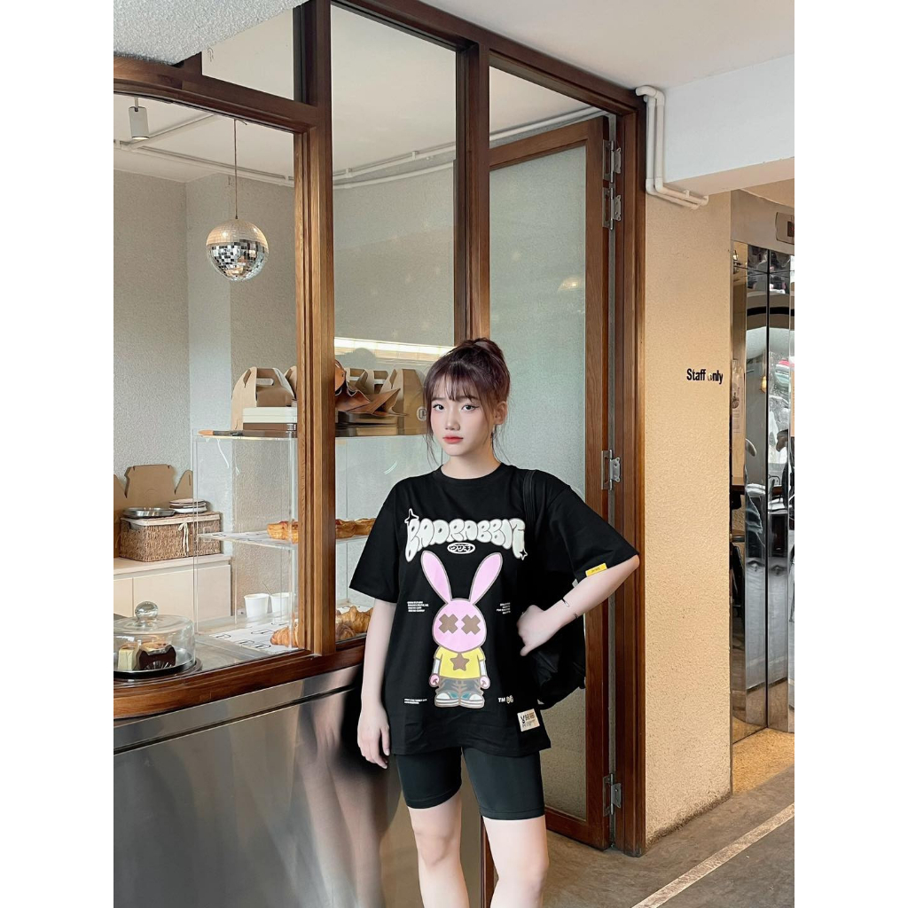 Áo Thun Unisex Bad Rabbit BLACK RABBIT FIGURE 100% Cotton - Local Brand Chính Hãng