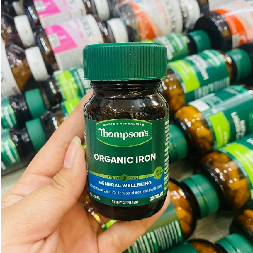 Viên sắt hữu cơ Thompson's Organic Iron 30 viên của Úc