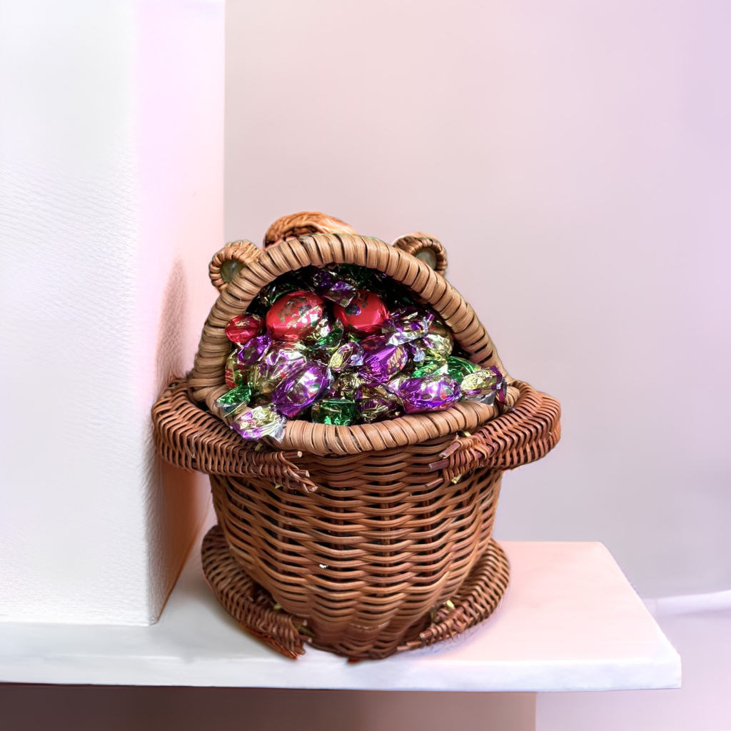 Giỏ Mây Tre Đan Thủ Công Hình Con Ếch Dễ Thương Đựng Bánh Kẹo