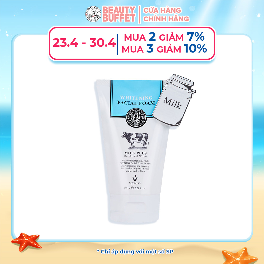 Sữa rữa mặt tạo bọt làm trắng da Beauty Buffet Scentio Milk Plus Q10 100ml
