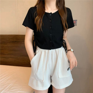 Áo thun gân rút dây style Hàn -Ystore