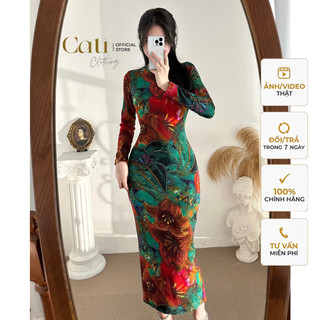 Váy body umi xẻ sau A2271 Sang chảnh co giãn 4chieu