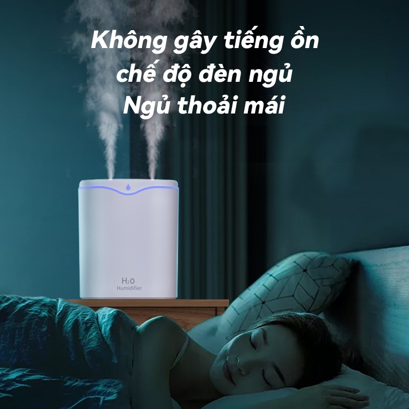 máy Xông Tinh Dầu Mini phun sương tạo ẩm ,Máy khuếch tán tinh dầu dùng làm phòng ngủ dung tích Dung Tích LỚN 2 LÍT