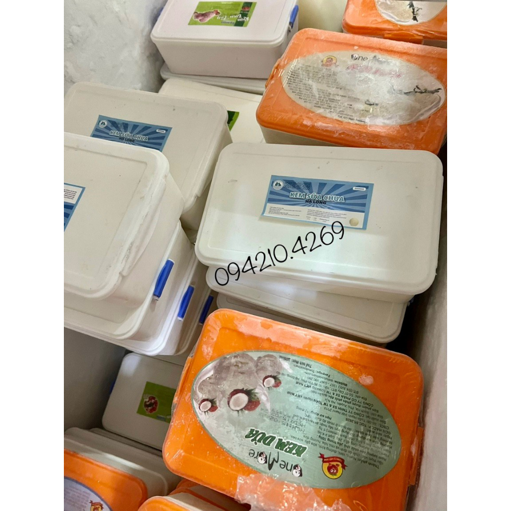 KEM CÂN ONEMORE HỘP 3L ĐỦ VỊ LÀM KEM LY, ỐC QUẾ SIÊU NGON - nguyên liệu trà sữa