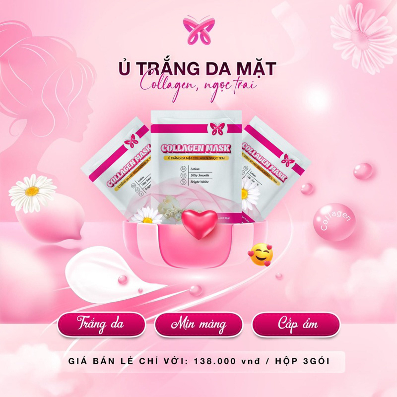 Hộp 3gói ủ trắng da mặt M.y.o