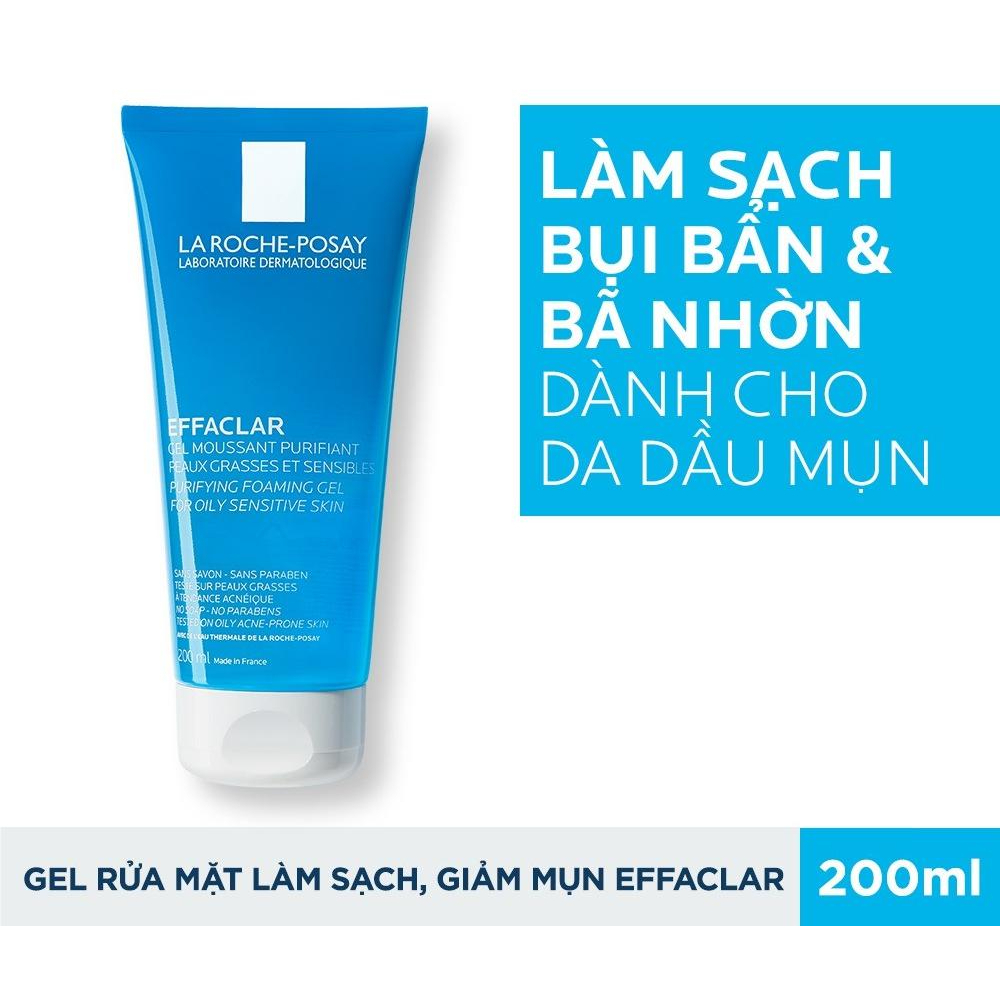 Sữa Rửa Mặt La Roche Posay  200ml Cho Da Dầu Mụn Nhạy Cảm Effaclar Gel 🖍️🖍️