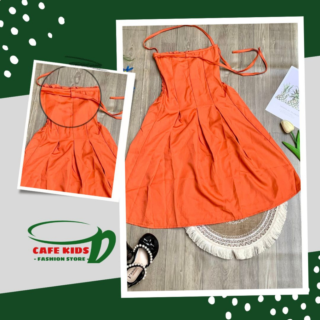 Đầm cúp ngực bé gái from chữ A siêu đáng yêu với chất kate mềm mại đủ size dành cho bé từ 25-40kg