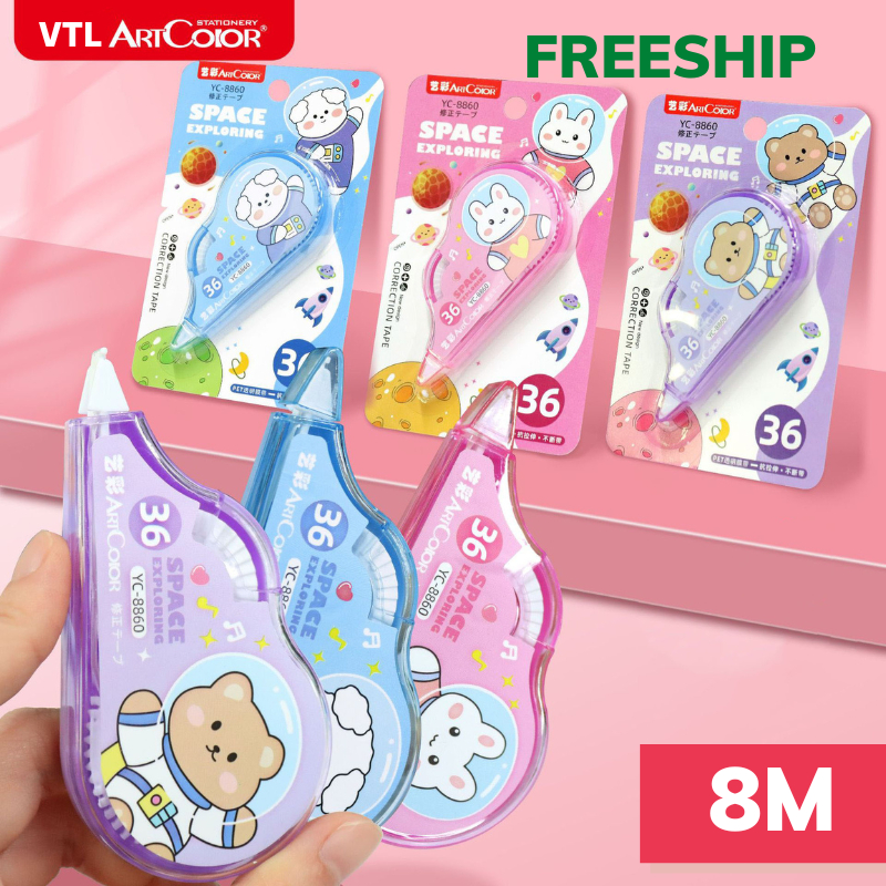 Băng Kéo Xóa Băng Trắng Xóa Bút Bi Hình Cute 8m QueenLee Store