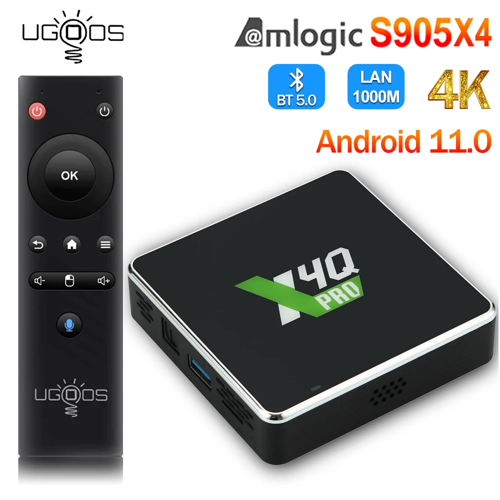 [Mã 156ELHA80K giảm 6% đơn 400K] Android TV Box Ugoos X4Q Pro 4G+32G Android 11 CPU S905X4 Dolby Atmos , DTSX Passtrough