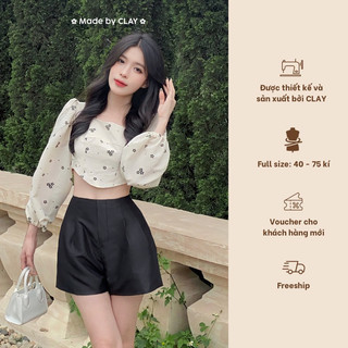Anna Short - Quần short tafta cạp cao dáng phồng có bigsize