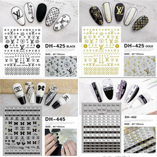 Stick dán móng hình thương hiệu, miếng dán làm nail 50 loại khác nhau
