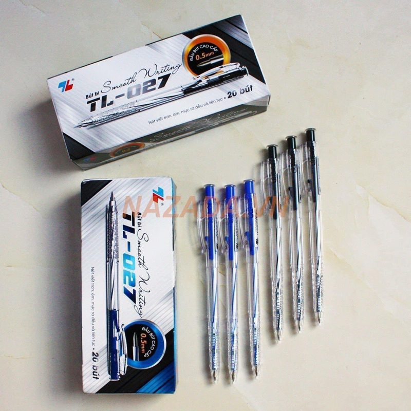 Hộp 20 cây bút bi màu xanh Thiên Long