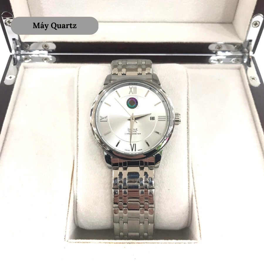 Đồng hồ nam Deville Watch 424.10.37.20.02.001 máy pin, mặt kính Mineral chống xước, chống nước 3 ATM, dây thép đeo tay