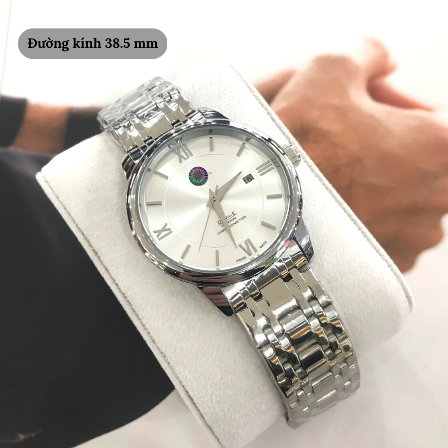 Đồng hồ nam Deville Watch 424.10.37.20.02.001 máy pin, mặt kính Mineral chống xước, chống nước 3 ATM, dây thép đeo tay