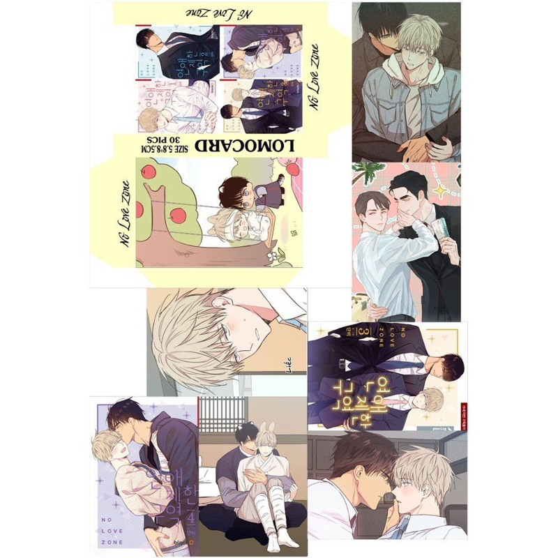 Bộ lomo card No love zone bl 30 ảnh khác nhau kèm hộp / hộp ảnh card No love zone