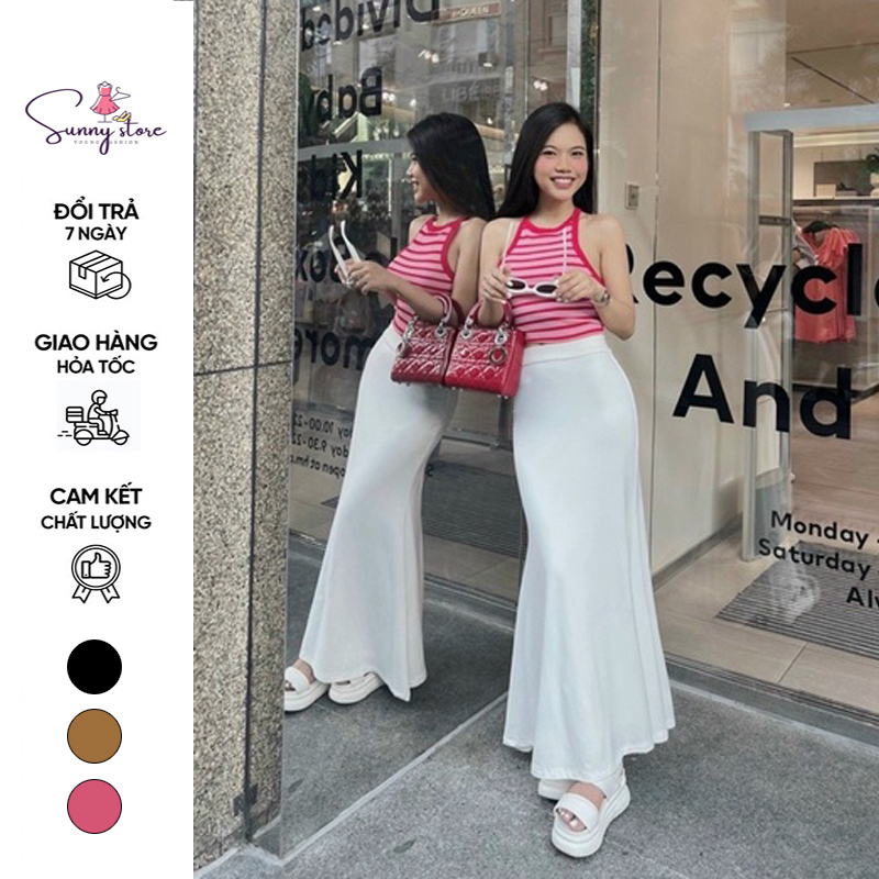 Set Yếm Sọc Chân Váy Đuôi Cá Dài, Trang Phục Dạo Phố (LV162)