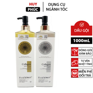 Dầu gội Collagen Vinge Plus chính hãng, cặp dầu gội xả Collagen Vinge 1000ML phục hồi tóc hư tổn