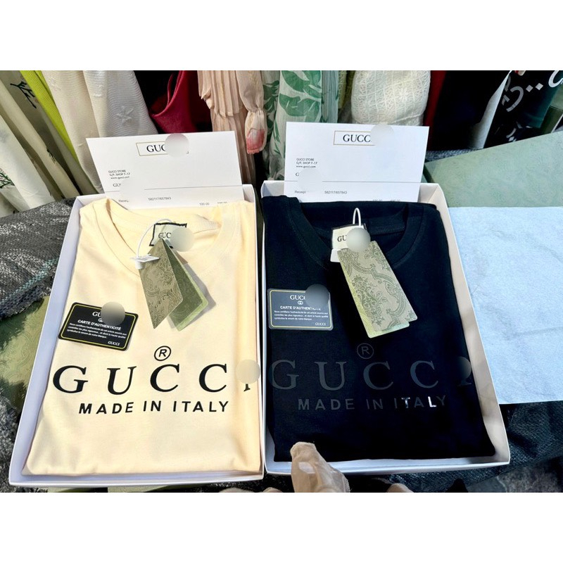 Áo Thun Nam Nữ Gucci Cao Cấp Chất Liệu Cotton Thấm Hút Mồ Hôi Mềm Mịn Mát | BigBuy360 - bigbuy360.vn