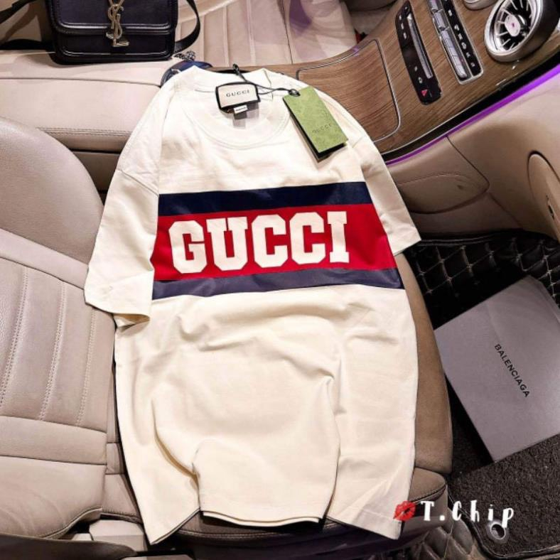 Áo Thun Gucci Phối Kẻ Ngang Đỏ Đen Chất Vải Cotton 100% | BigBuy360 - bigbuy360.vn