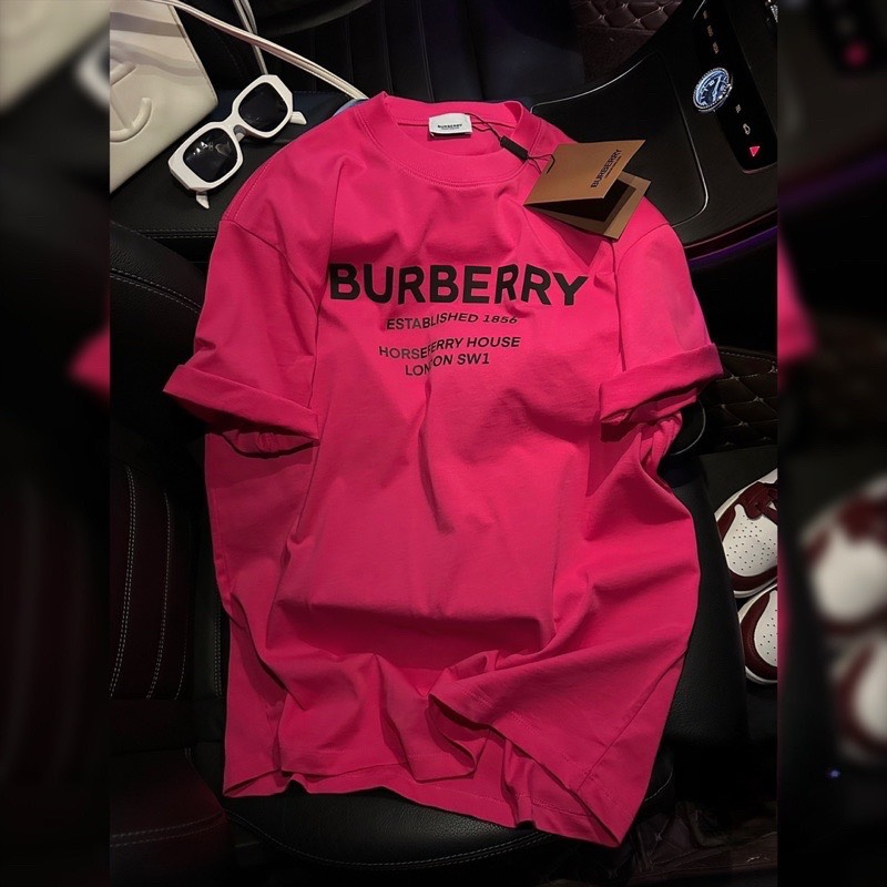 Áo Thun BURBERRY Màu Hồng Unisex Nam Nữ Cotton 100% | BigBuy360 - bigbuy360.vn