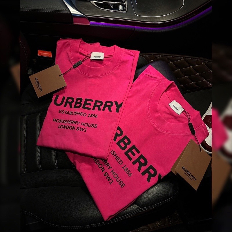 Áo Thun BURBERRY Màu Hồng Unisex Nam Nữ Cotton 100% | BigBuy360 - bigbuy360.vn