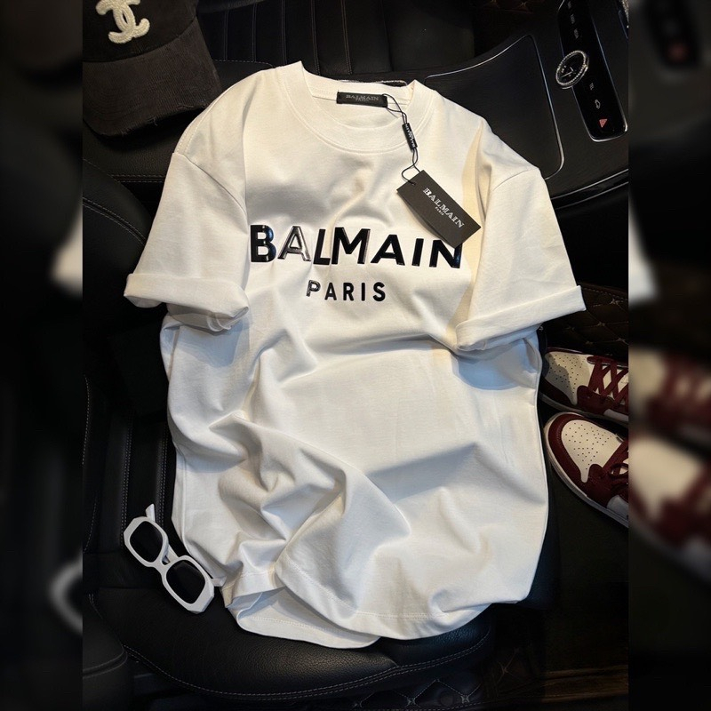 Áo Thun Trắng BALMAIN In Hình Sắc Nét Chất Vải Cotton 100% | BigBuy360 - bigbuy360.vn