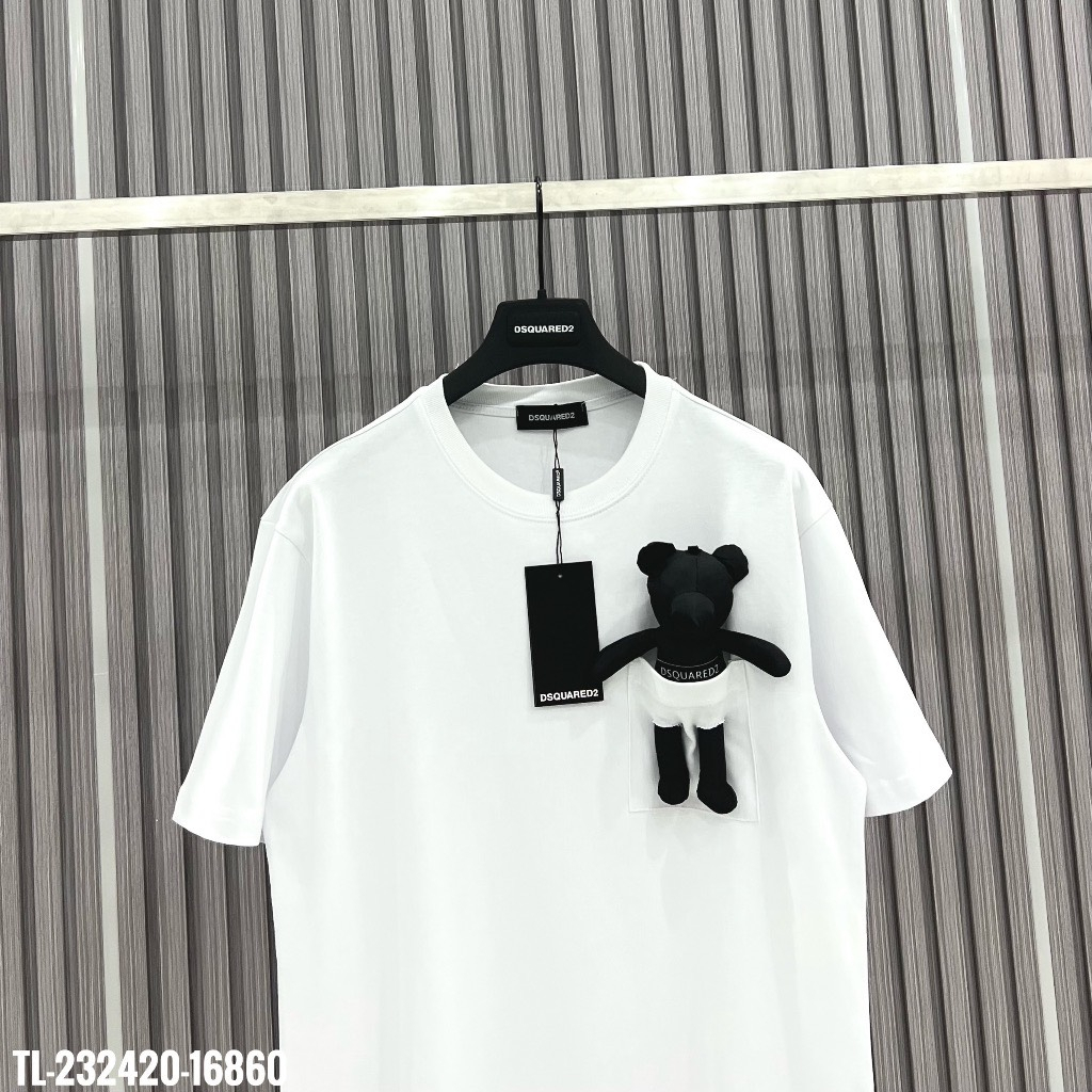 Áo Thun Nam Nữ Túi Ngực Kẹp Gấu Bông Unisex Chất Vải Cotton 100% | BigBuy360 - bigbuy360.vn