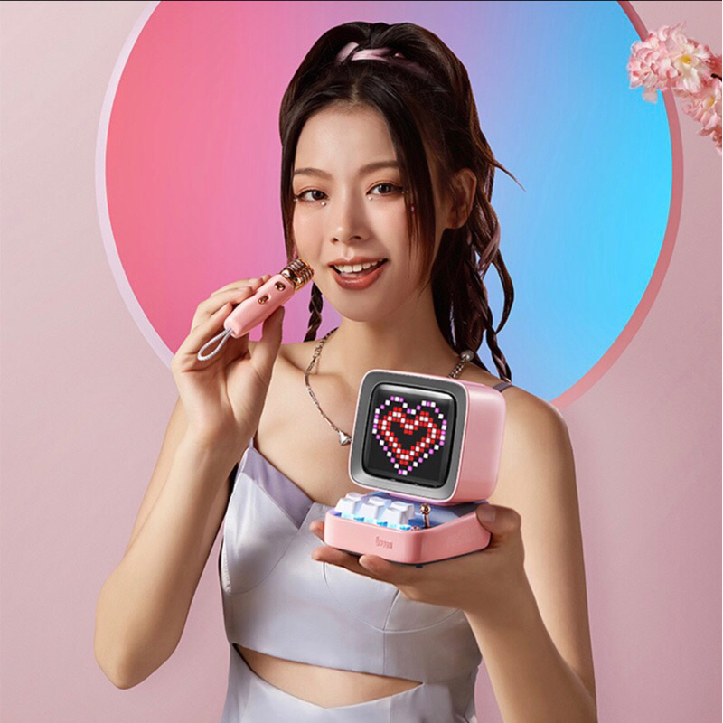 Loa bluetooth DIVOOM DITOO MIC 15w kết hợp micro karaoke và màn hình bàn phím chính hãng,