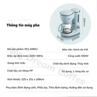 Máy pha café, pha trà mini tự động Bear KFJ-A06K1