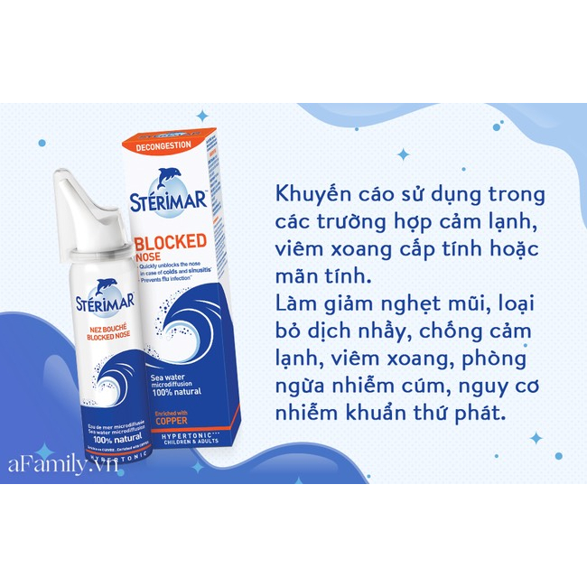 Xịt mũi muối biển cá heo vàng và cam Sterimar 100ml - Hàng Pháp, giúp vệ sinh mũi bé