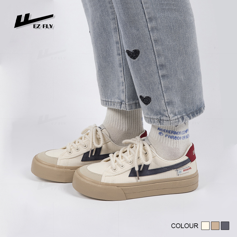 Giày thể thao nữ đế bằng thời trang WARRIOR-08 đế PVC chống trơn trượt , Giày sneaker nữ độn đế vintage WAR08