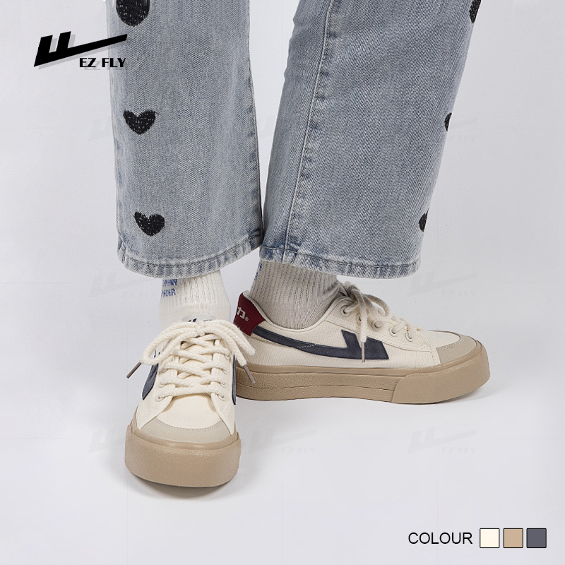 Giày thể thao nữ đế bằng thời trang WARRIOR-08 đế PVC chống trơn trượt , Giày sneaker nữ độn đế vintage WAR08